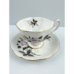 Vintage Royal Albert Queens Messenger Teacup Saucer Set Bone China England Rose